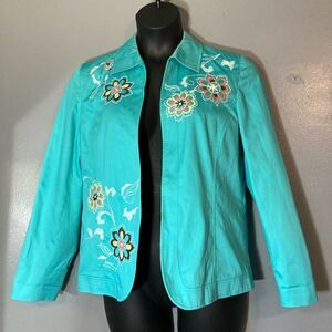 Birch Hill turquoise Embroidered Women's Blazer